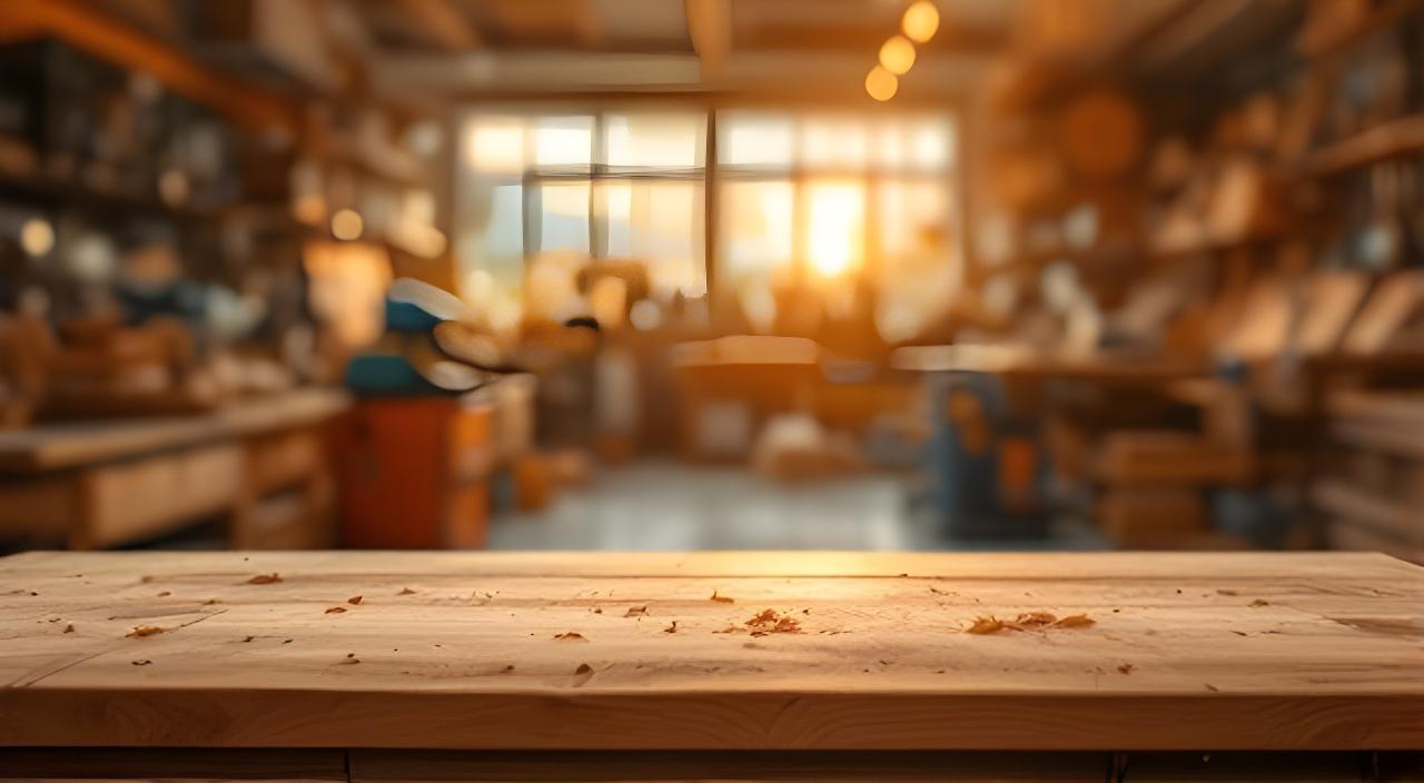 Helle Werkstatt mit Holzbank, Hobelspänen und warmem Licht in Zürich